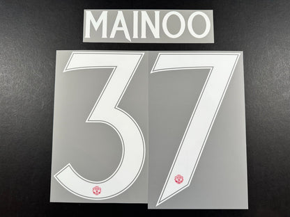 2024 2025 OFFICIAL MAN UNITED MAINOO 37 WHITE CUP PLAYER SIZE NAMESET