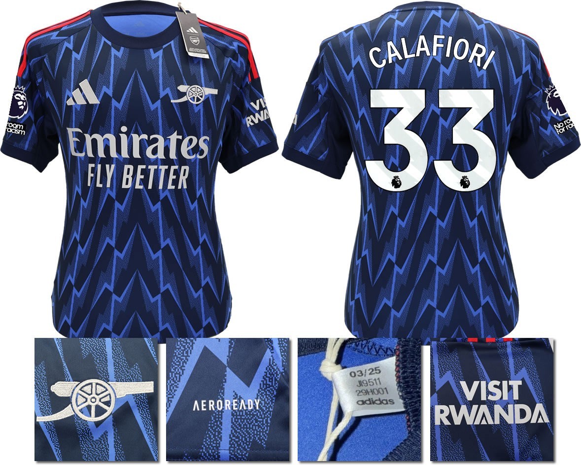 BNWT 2025 2026 ARSENAL F.C ADIDAS AWAY SHIRT CALAFIORI 33 + PATCHES