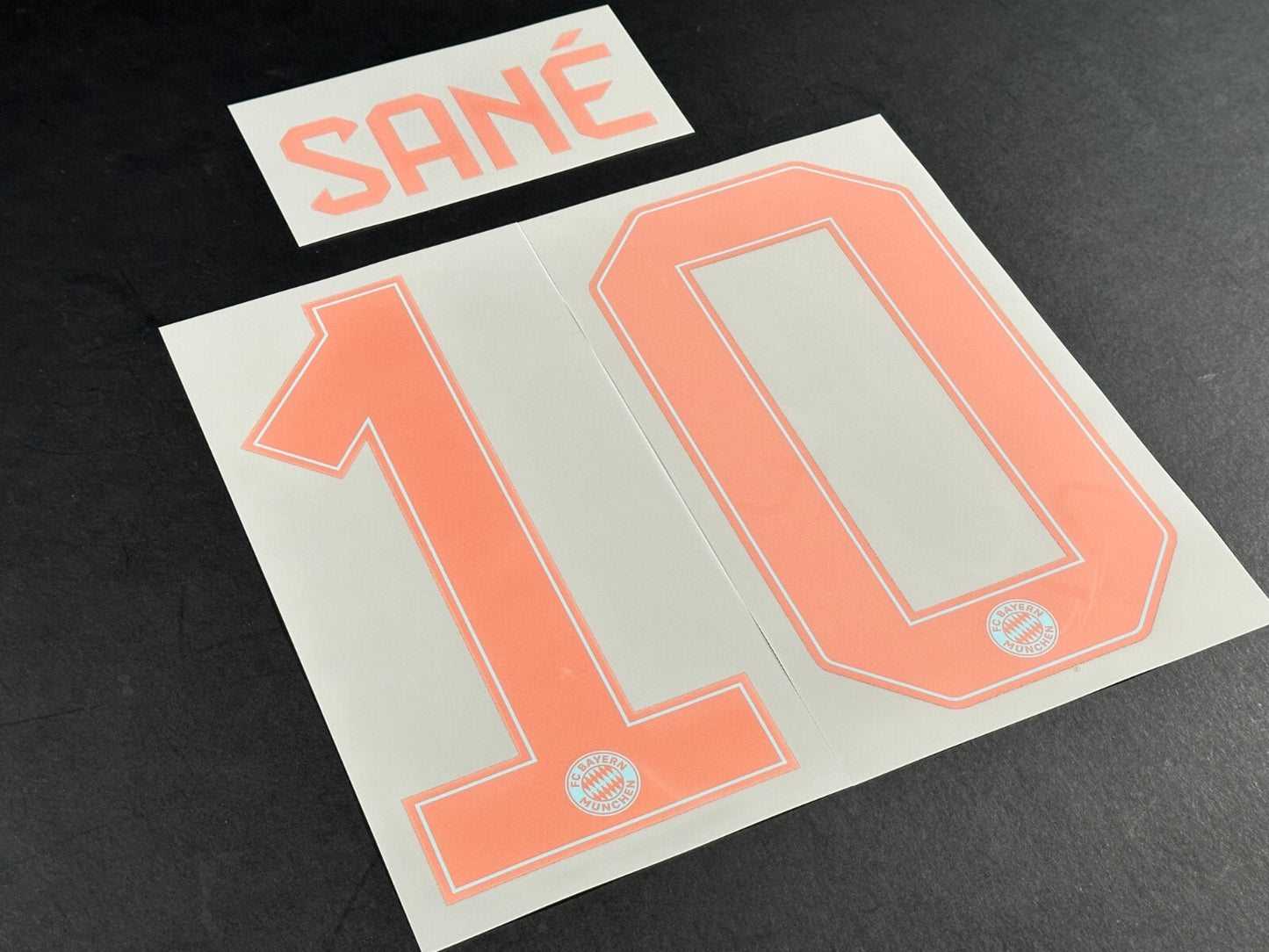 2024 2025 OFFICIAL BAYERN SANE 10 AWAY GOLD PLAYER SIZE NAMESET