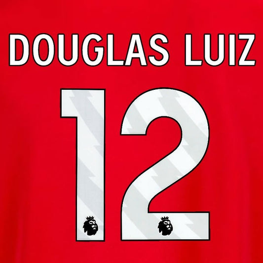 2025 2026 OFFICIAL NOTTINGHAM DOUGLAS LUIZ 12 WHITE HOME PLAYER SIZE NAMESET