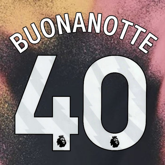 2024 2025 OFFICIAL LEICESTER CITY BUONANOTTE 40 WHITE AWAY PLAYER SIZE NAME SET