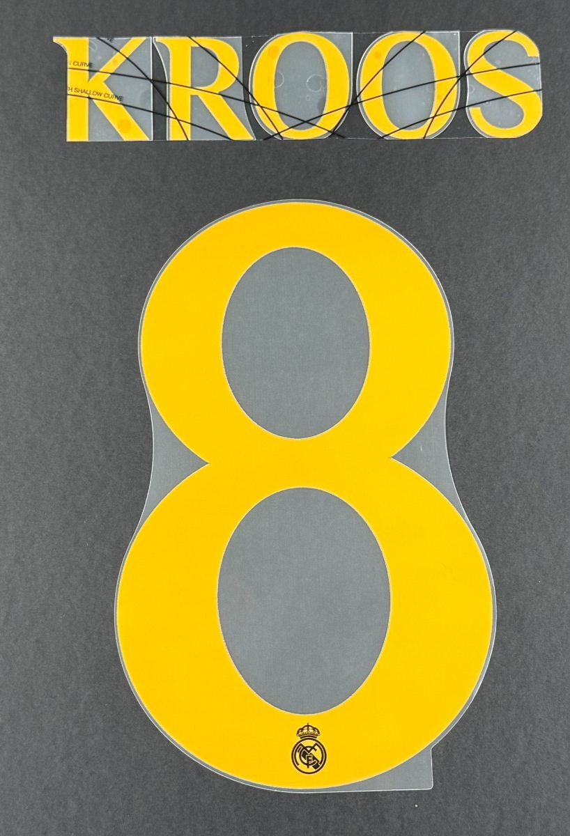 2023 2024 AVERY DENNISON REAL MADRID KROOS 8 3RD PLAYER SIZE NAMESET
