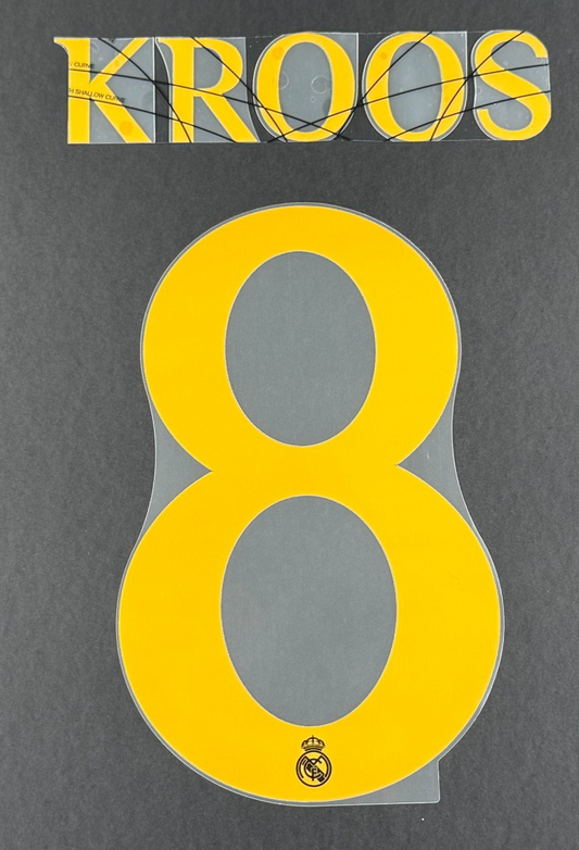 2023 2024 AVERY DENNISON REAL MADRID KROOS 8 3RD PLAYER SIZE NAMESET