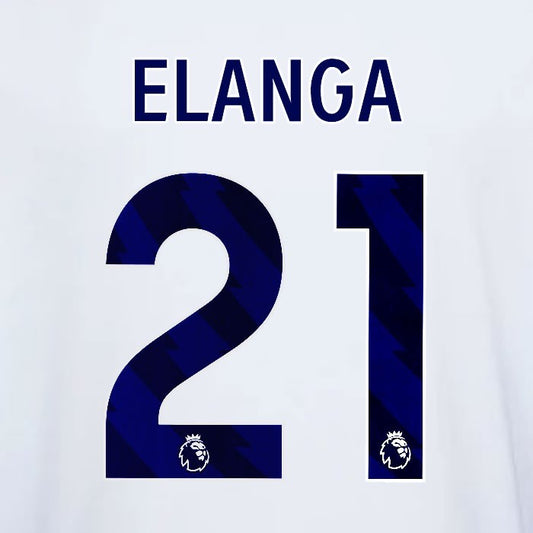 2023 2024 OFFICIAL NOTTINGHAM ELANGA 21 BLUE AWAY PLAYER SIZE NAMESET