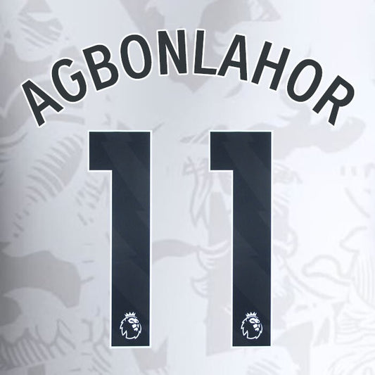 2023 2024 ASTON VILLA AGBONLAHOR 11 OFFICIAL BLACK AWAY PLAYER SIZE NAMESET