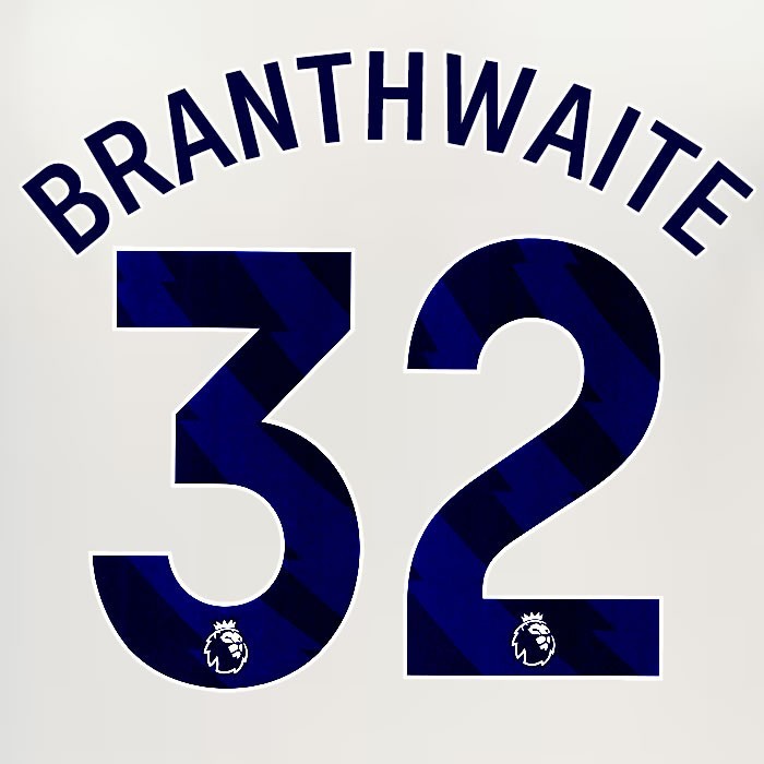 2024 2025 EVERTON BRAITHWAITE 32 OFFICIAL BLUE 3RD PLAYER SIZE NAMESET