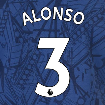 2019 2020 CHELSEA ALONSO M. 3 WHITE HOME OFFICIAL PLAYER SIZE NAME SET