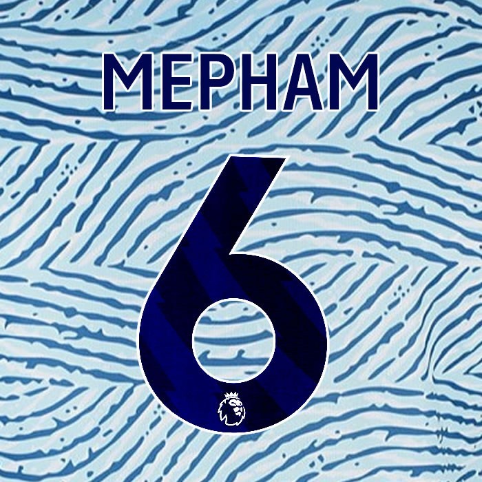 2023 2024 BOURNEMOUTH MEPHAM 6 BLUE AWAY PLAYER SIZE NAME SET