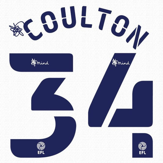 PRESTON 2020 2021 OFFICIAL COULTON 34 HOME PLAYER SIZE NAME SET