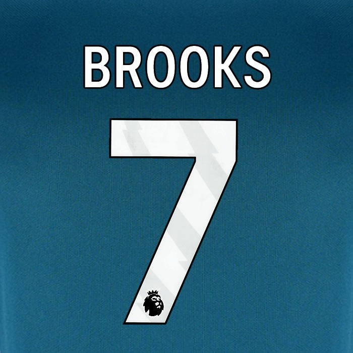 2024 2025 BOURNEMOUTH BROOKS 7 WHITE 3RD PLAYER SIZE NAME SET