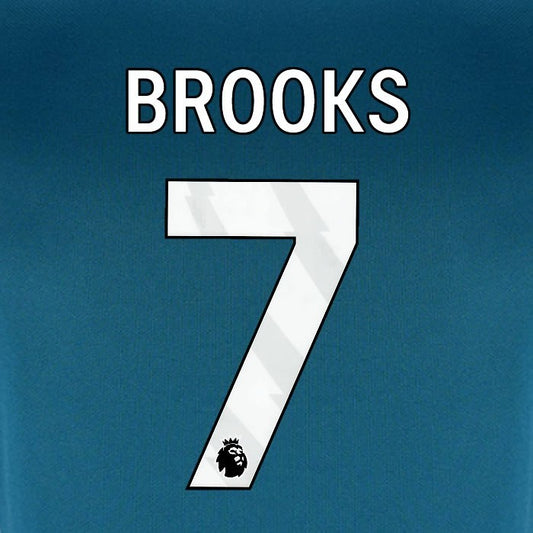 2024 2025 BOURNEMOUTH BROOKS 7 WHITE 3RD PLAYER SIZE NAME SET