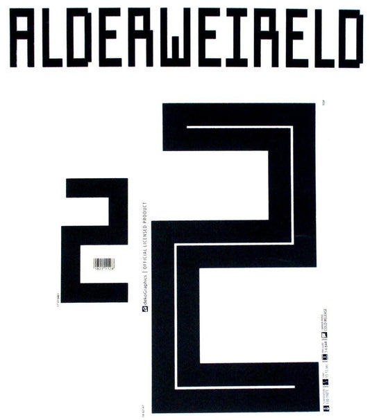 BELGIUM 2018 2019 OFFICIAL ALDERWEIRELD 2 AWAY BLACK PLAYER SIZE NAMESET