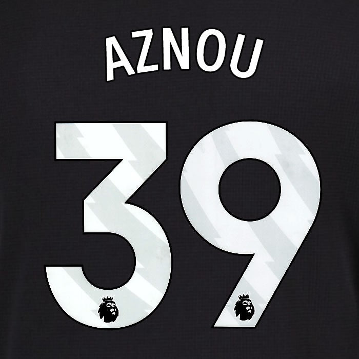 2025 2026 EVERTON AZNOU 39 OFFICIAL WHITE 3RD PLAYER SIZE NAMESET