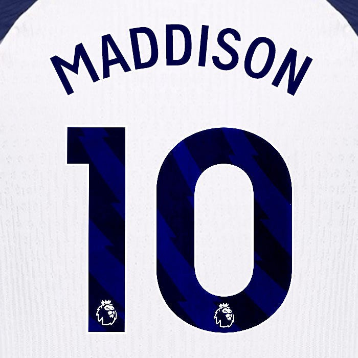 2025 2026 TOTTENHAM MADDISON 10 BLUE HOME PLAYER SIZE NAME SET
