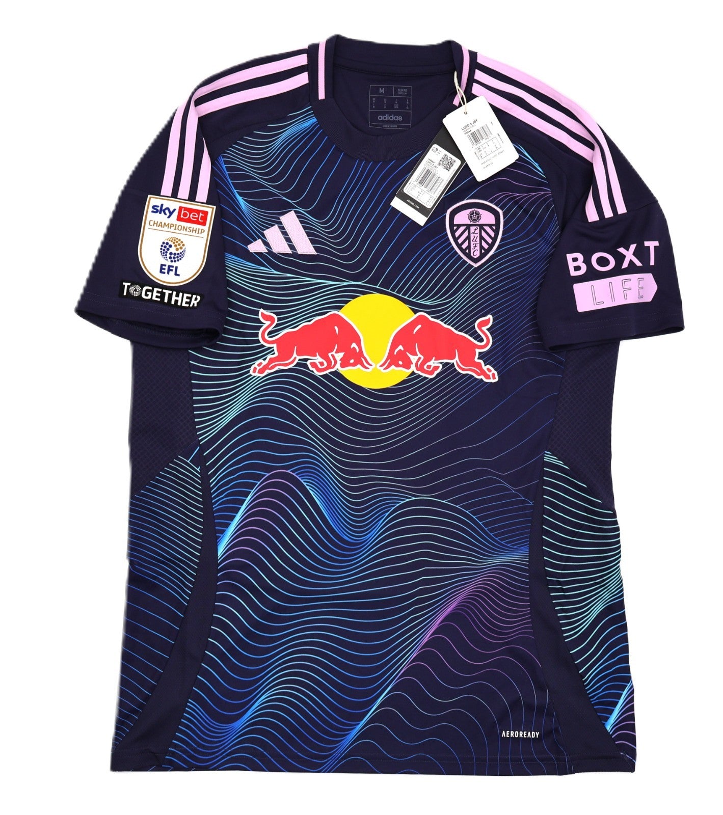 BNWT ADIDAS 2024 2025 LEEDS UNITED THIRD PIROE 10 + PATCHES SHIRT MENS MEDIUM