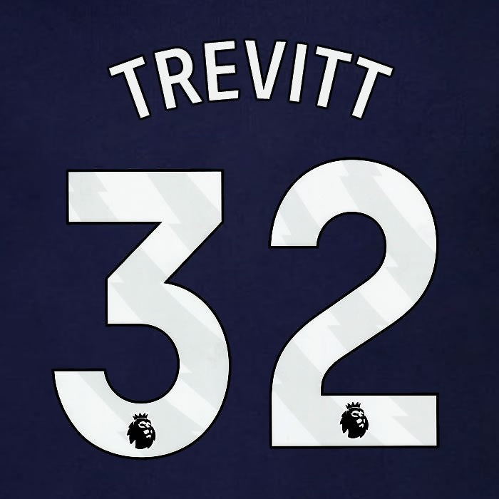 2023 2024 BRENTFORD TREVITT 32 OFFICIAL WHITE 3rd PLAYER SIZE NAMESET
