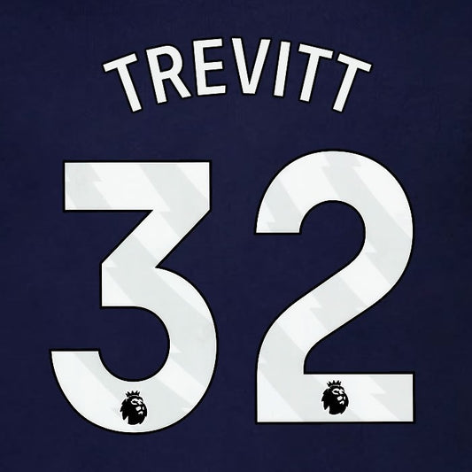 2023 2024 BRENTFORD TREVITT 32 OFFICIAL WHITE 3rd PLAYER SIZE NAMESET