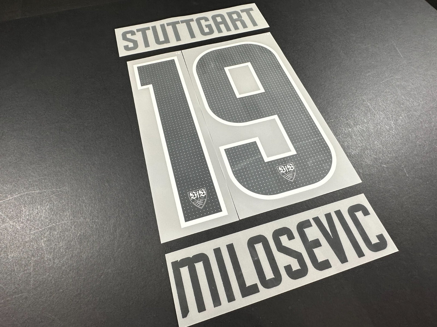 2024 2025 OFFICIAL STUTTGART MILOSEVIC 19 HOME PLAYER SIZE NAMESET