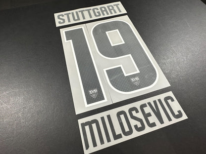 2024 2025 OFFICIAL STUTTGART MILOSEVIC 19 HOME PLAYER SIZE NAMESET