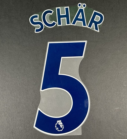 NEWCASTLE UNITED 19-23 SCHAR 5 OFFICIAL AVERY DENNISON BLUE PLAYER SIZE SET