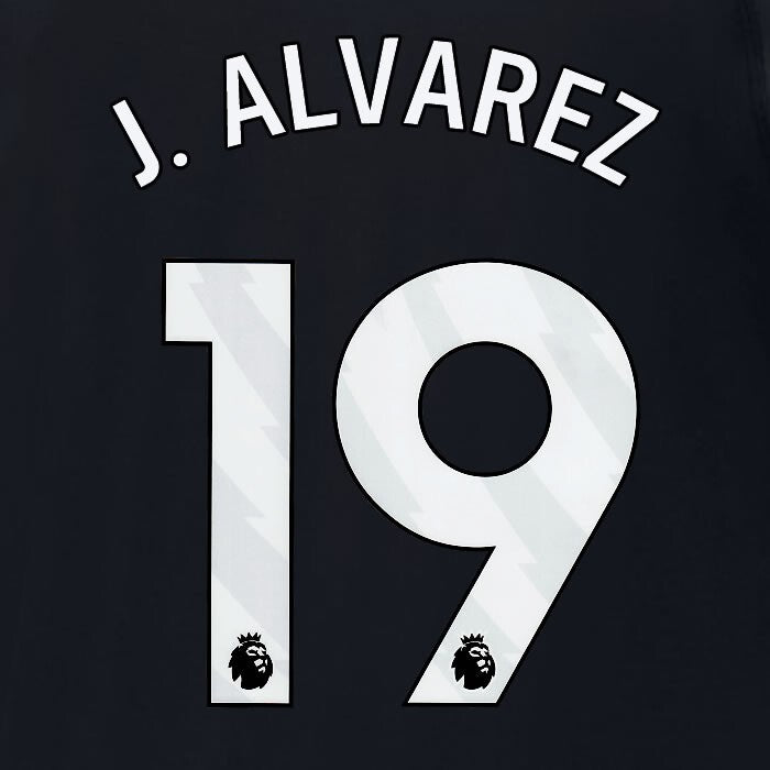 2024 2025 MANCHESTER CITY J. ALVAREZ 19 WHITE AWAY PLAYER SIZE NAME SET