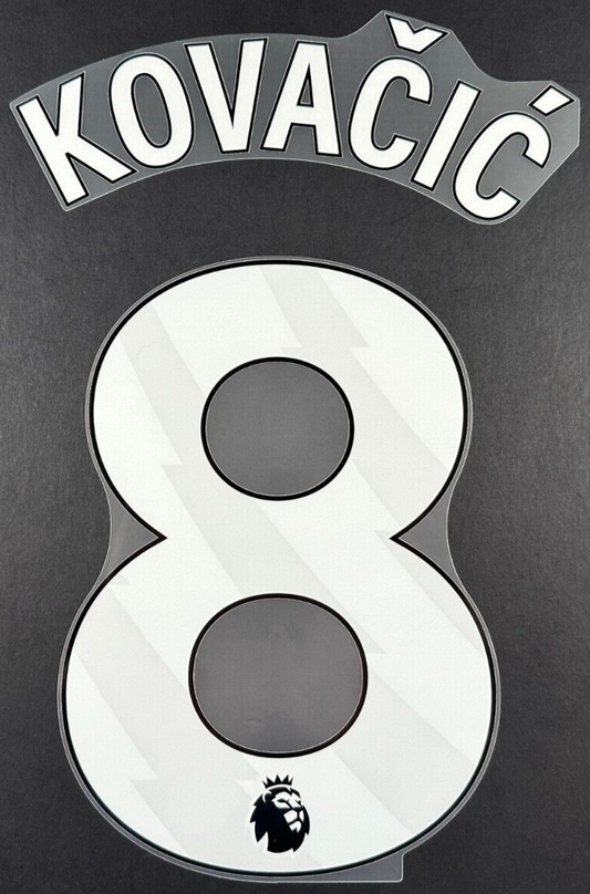 MAN CITY 2023/2025 KOVACIC' 8 OFFICIAL AVERY DENNISON WHITE PLAYER SIZE NAME SET
