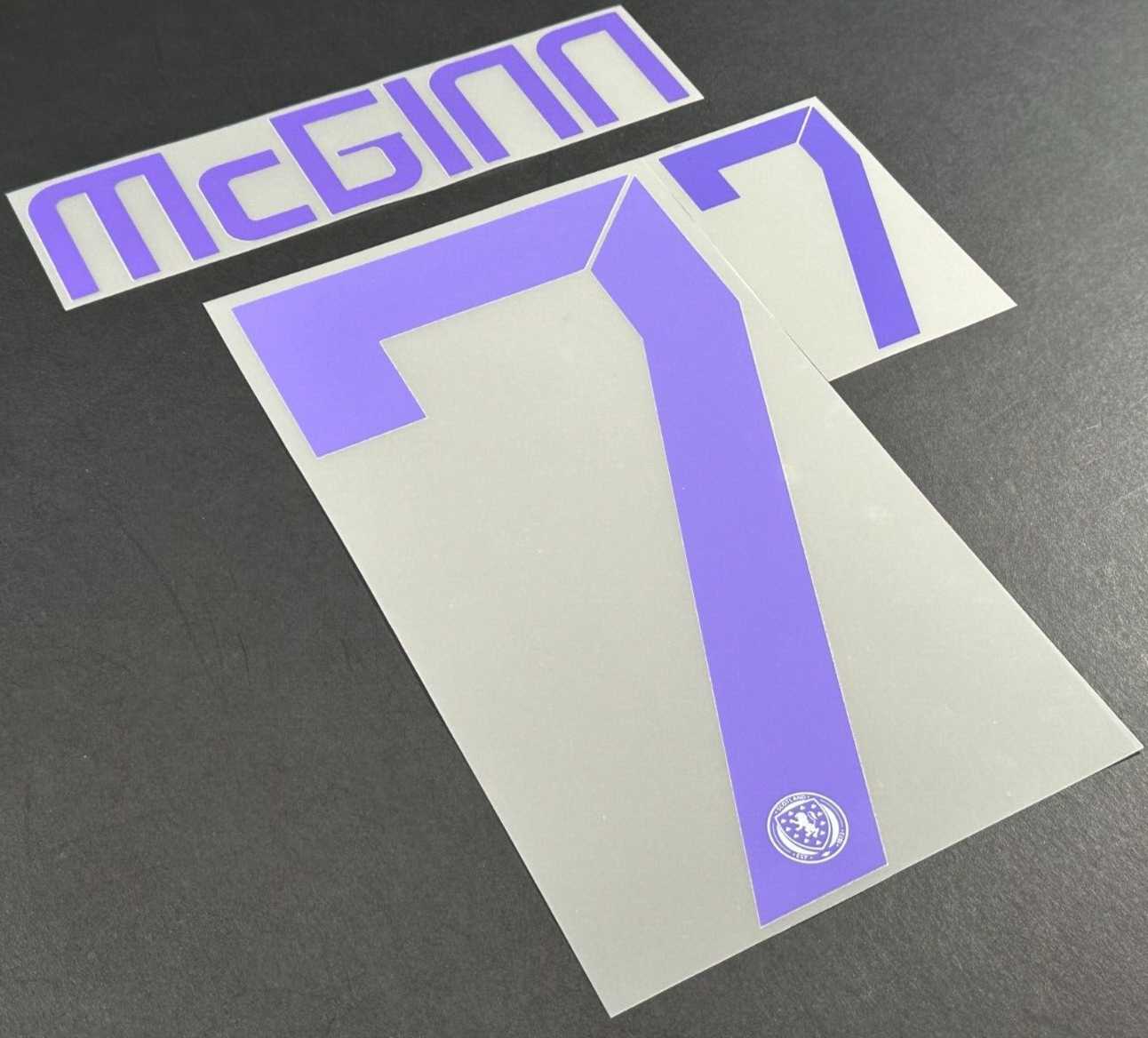 SCOTLAND 2024-2025 OFFICIAL SPORTING ID McGINN 7 AWAY PLAYER SIZE NAME SET