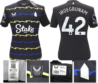 BNWT 2025/2026 EVERTON F.C. CASTORE 3RD SHIRT IROEGBUNAM 42 + PATCHES
