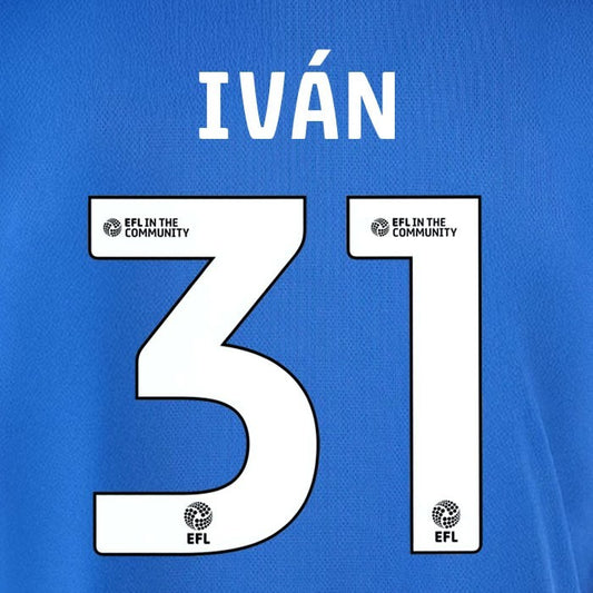 25 26  IPSWITCH TOWN IVAN 31 OFFICIAL WHITE HOME PLAYER SIZE NAME SET 230MM