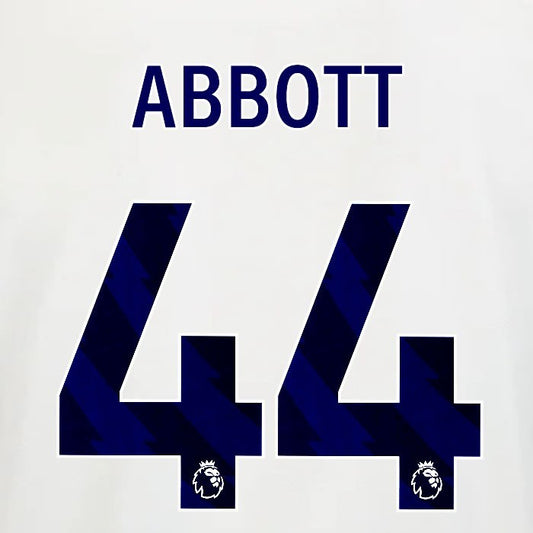 2025 2026 OFFICIAL NOTTINGHAM ABBOTT 44 BLUE AWAY PLAYER SIZE NAMESET