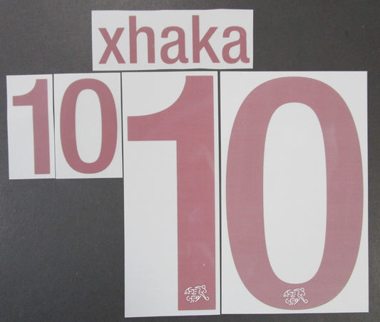 SWITZERLAND 2020 2021 OFFICIAL XHAKA 10 AWAY PLAYER SIZE NAMESET