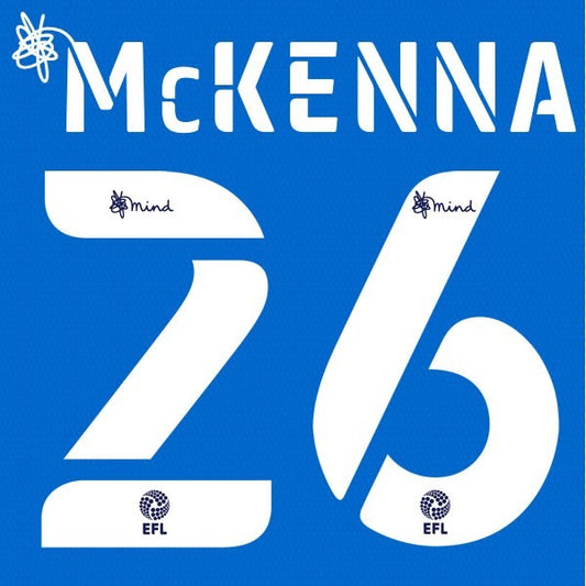 NOTTINGHAM 2020 2021 OFFICIAL McKENNA 26 AWAY PLAYER SIZE NAME SET