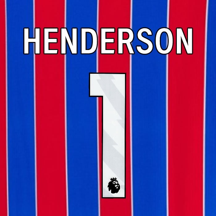 2025 2026 OFFICIAL CRYSTAL PALACE HENDERSON 1 WHITE HOME PLAYER SIZE NAMESET