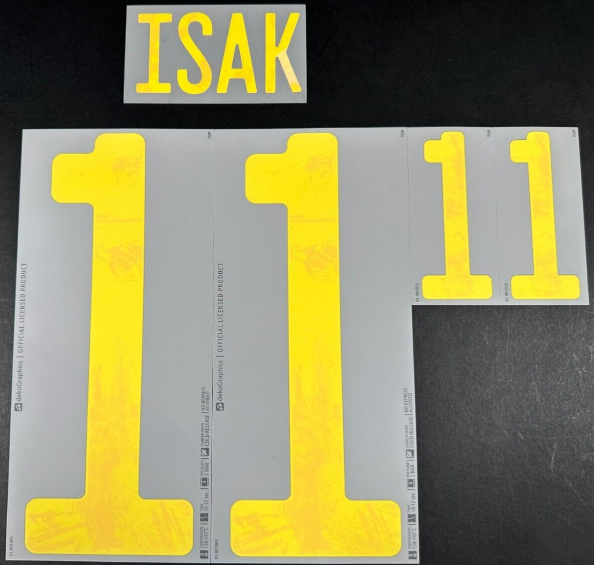 SWEDEN 2020 2021 OFFICIAL DekoGraphics ISAK 11 AWAY PLAYER SIZE NAMESET
