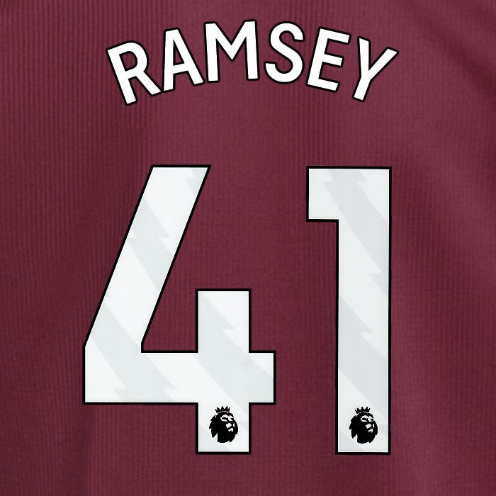 2024 2025 ASTON VILLA J. RAMSEY 41 OFFICIAL WHITE HOME PLAYER SIZE NAMESET