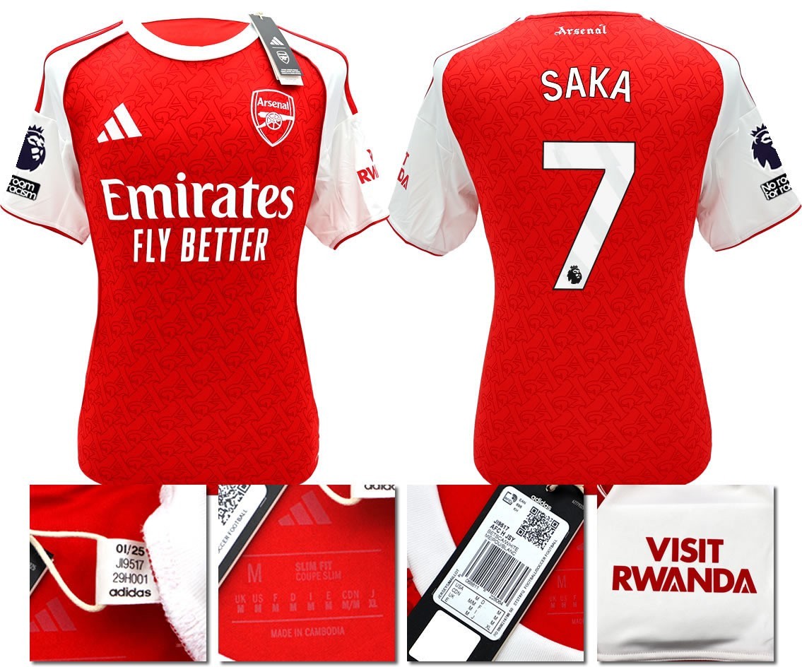 BNWT 2025/2026 ARSENAL F.C. ADIDAS HOME SHIRT SAKA 7