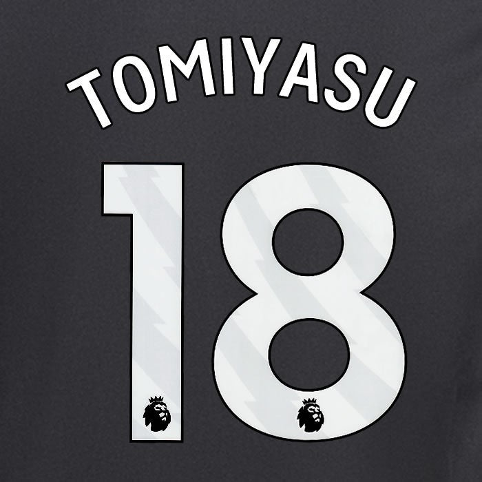 2024 2025 ARSENAL TOMIYASU 18 WHITE AWAY OFFICIAL PLAYER SIZE NAMESET