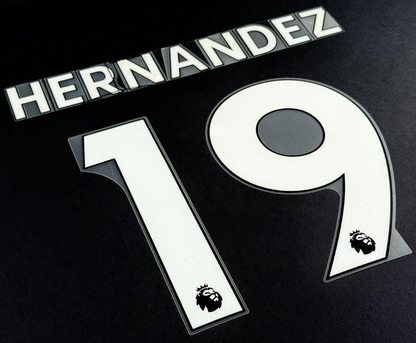 LEEDS UNITED 19-23 HERNANDEZ 19 OFFICIAL AVERY DENNISON WHITE PLAYER SIZE SET