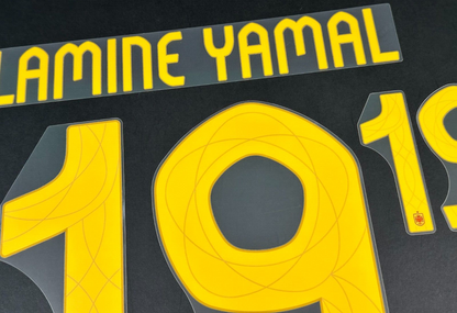 SPAIN 2024 2025 OFFICIAL AVERY DENNISON LAMINE YAMAL 19 HOME PLAYER SIZE NAMESET