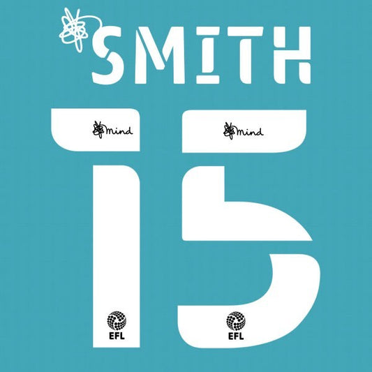 BOURNEMOUTH 2020 2021 OFFICIAL SMITH 15 ELMS AWAY PLAYER SIZE NAME SET