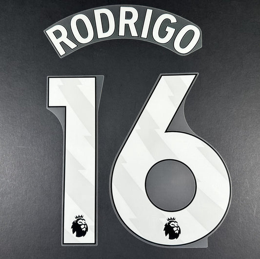 MAN CITY 2023/24 RODRIGO 16 / DE BRUYNE 17 OFFICIAL AVERY DENNISON WHITE