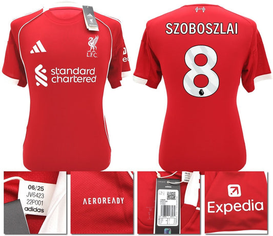 BNWT 2025 2026 LIVERPOOL ADIDAS HOME SHIRT SZOBOSZLAI 8 MEN'S