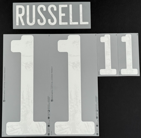 SCOTLAND 2020-2021 OFFICIAL DEKO GRAPHICS RUSSELL 11 HOME PLAYER SIZE NAME SET