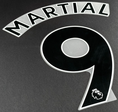 MAN UTD 2019/2023 MARTIAL 9 OFFICIAL AVERY DENNISON BLACK PLAYER SIZE NAME SET