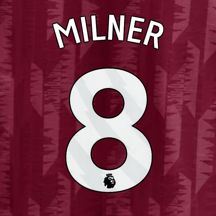 2023 2024 ASTON VILLA MILNER 8 OFFICIAL WHITE HOME PLAYER SIZE NAMESET