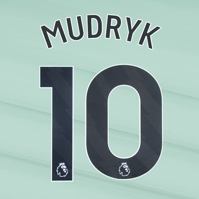 2023 2024 OFFICIAL CHELSEA MUDRYK 10 BLACK 3RD PLAYER SIZE NAMESET