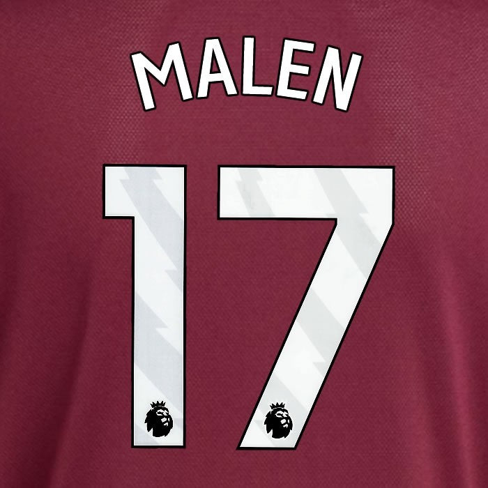 2025 2026 ASTON VILLA MALEN 17 OFFICIAL WHITE HOME PLAYER SIZE NAMESET