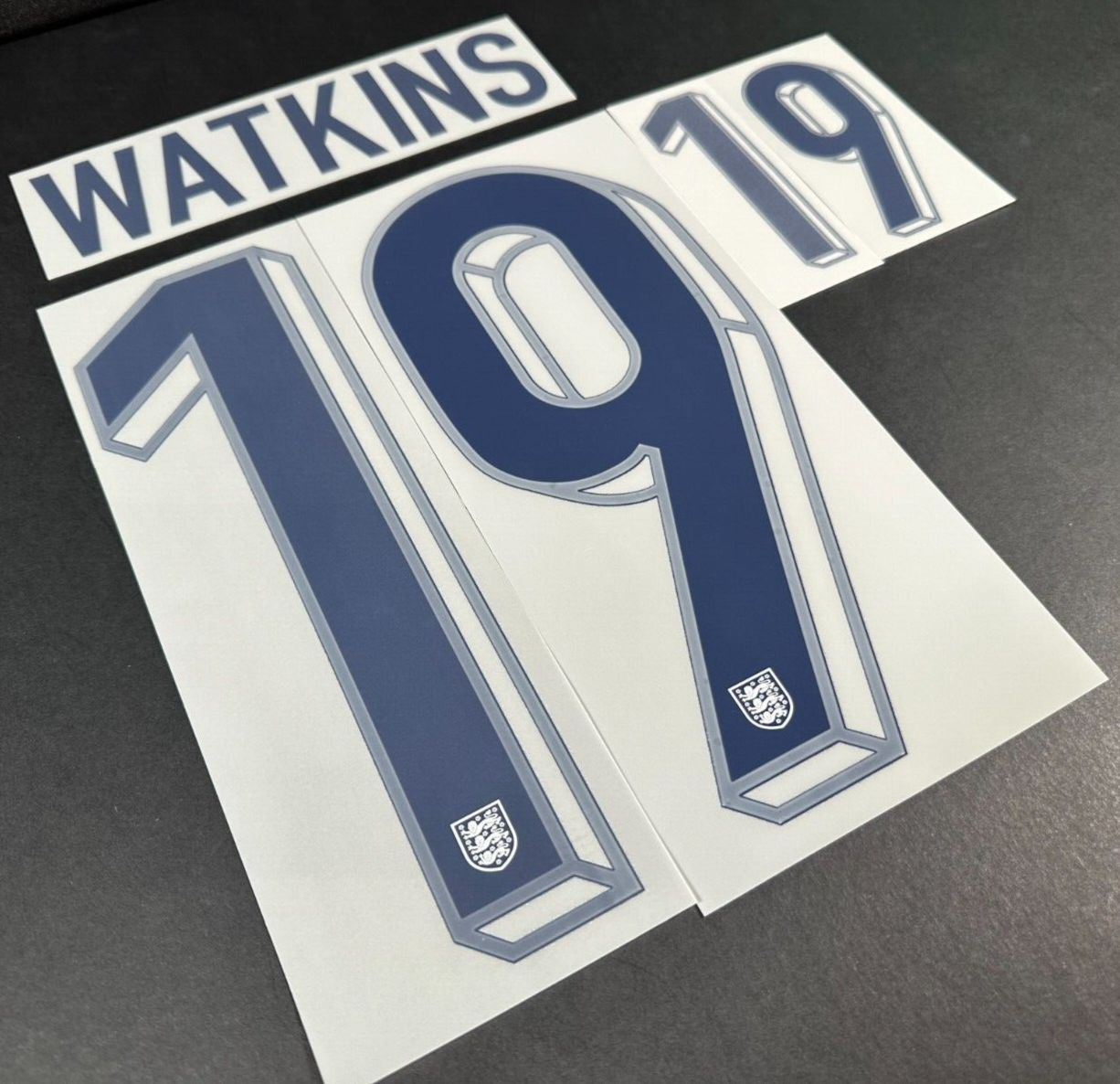 ENGLAND 2023-2024 OFFICIAL SPORTING ID WATKINS 19 HOME PLAYER SIZE NAME SET