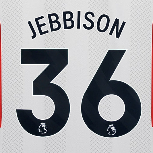 2023 2024 SHEFFIELD UNITED OFFICIAL JEBBISON 36 BLACK 3RD PLAYER SIZE NAMESET