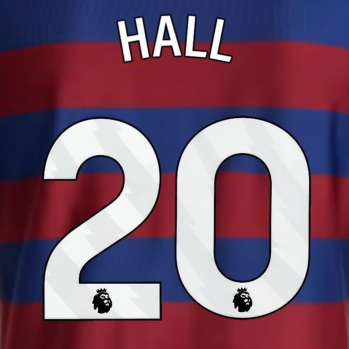 2024 2025 NEWCASTLE HALL 20 OFFICIAL WHITE AWAY PLAYER SIZE NAME SET